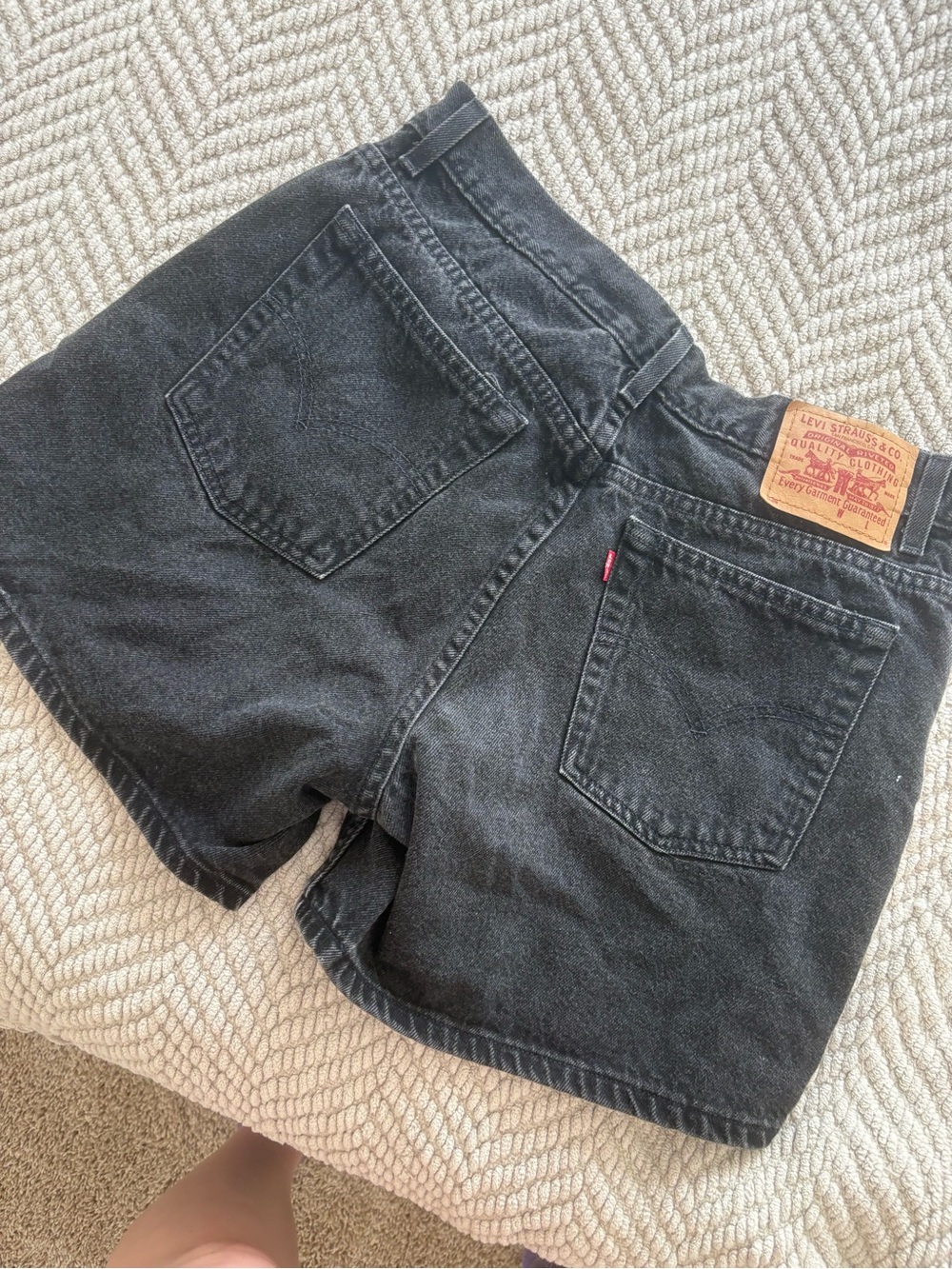 Levi's Black High-Rise Denim Shorts with Patch